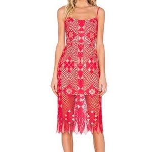 BCBG Red Lace Dress, size 6